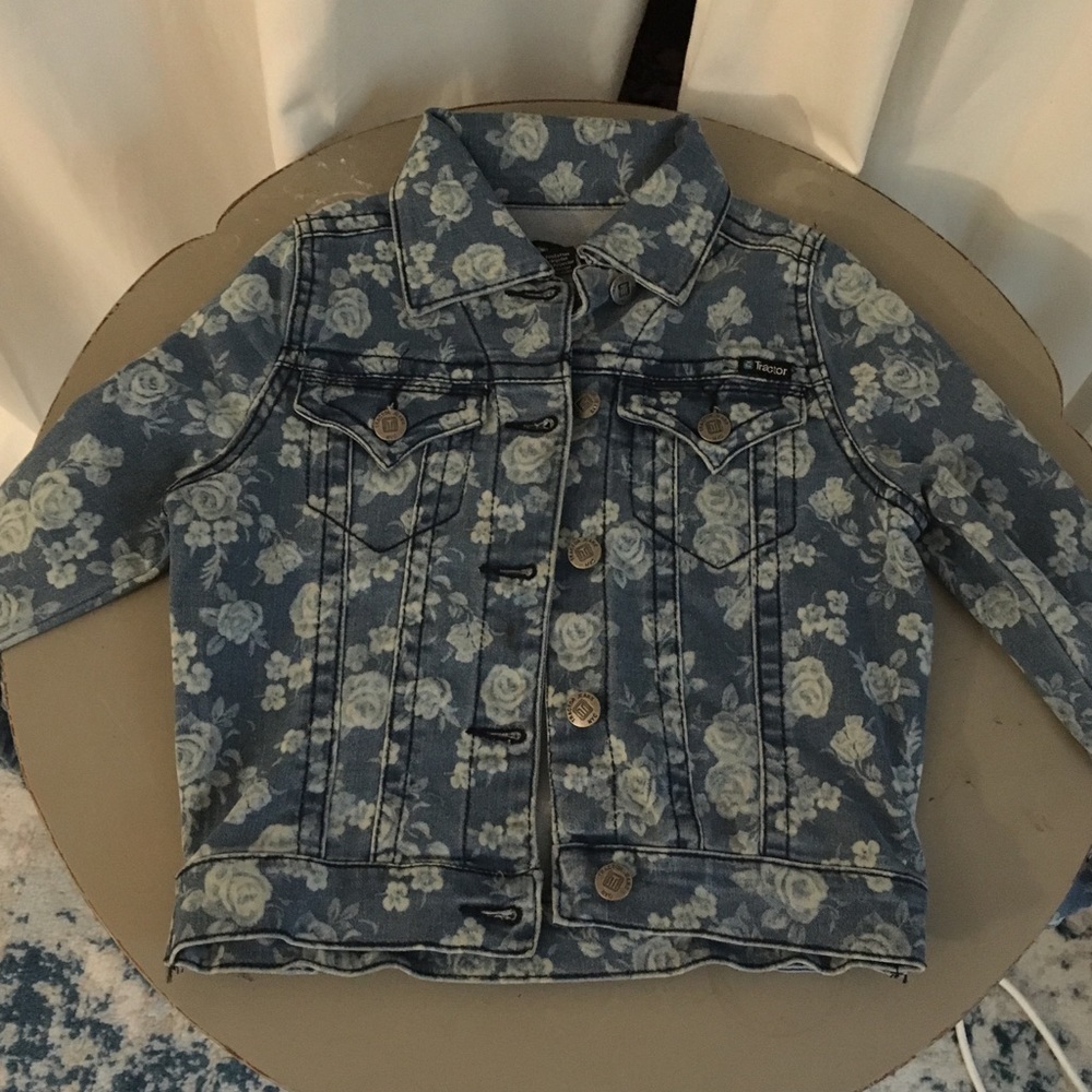 Denim flower pattern jacket